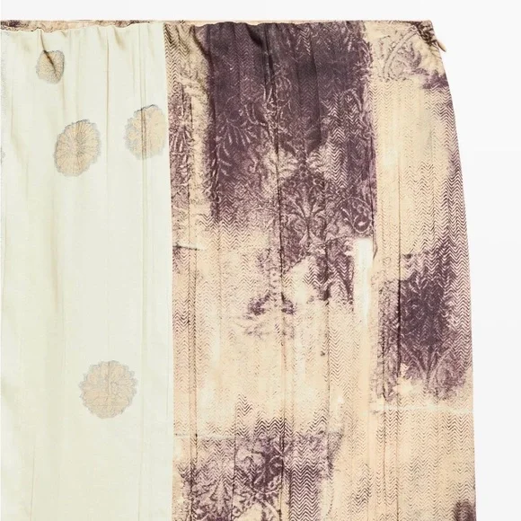 NWT [Massimo Dutti] Luxury Flowing Satin Printed Midi Elastic Skirt Women’s XS - Picture 7 of 15